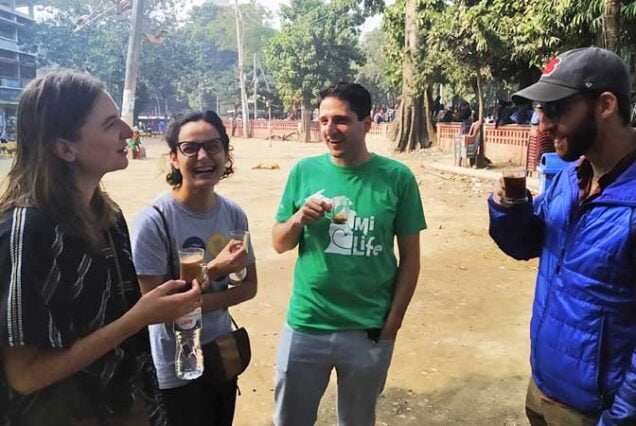 Old Dhaka Tour Like a Local: Tourists having tea at Dhaka University area