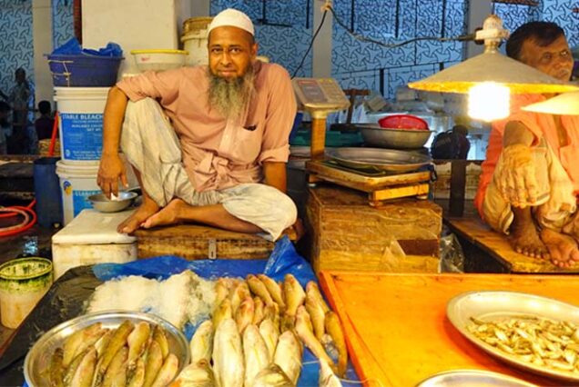 fish seller at Kawran Bazar Dhaka