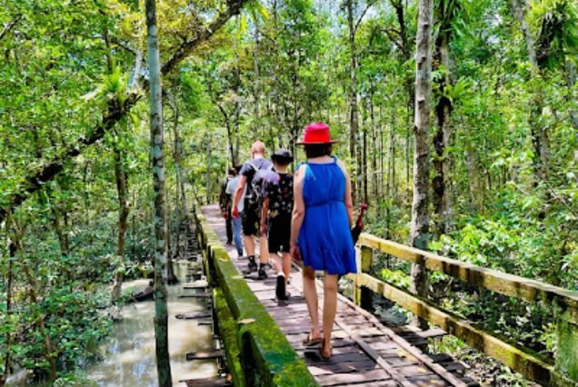 Walking in Kormojol area in sundarban